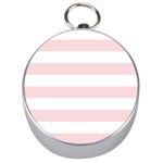 Horizontal Stripes - White and Pale Pink Silver Compass