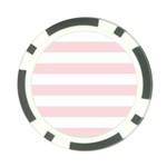 Horizontal Stripes - White and Pale Pink Poker Chip Card Guard