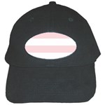 Horizontal Stripes - White and Pale Pink Black Cap