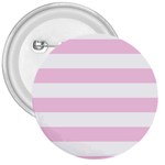 Horizontal Stripes - White and Classic Rose Pink 3  Button