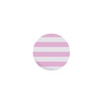 Horizontal Stripes - White and Classic Rose Pink 1  Mini Magnet