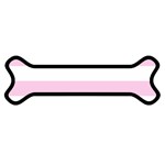 Horizontal Stripes - White and Classic Rose Pink Magnet (Dog Bone)