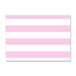 Horizontal Stripes - White and Classic Rose Pink Sticker A4 (100 pack)