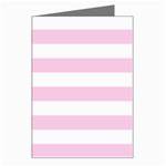 Horizontal Stripes - White and Classic Rose Pink Greeting Card