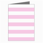 Horizontal Stripes - White and Classic Rose Pink Greeting Cards (Pkg of 8)