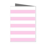 Horizontal Stripes - White and Classic Rose Pink Mini Greeting Cards (Pkg of 8)