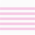 Horizontal Stripes - White and Classic Rose Pink 5  x 7  Photo Cards