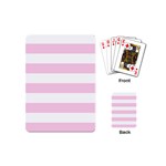 Horizontal Stripes - White and Classic Rose Pink Playing Cards (Mini)