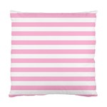 Horizontal Stripes - White and Cotton Candy Pink Standard Cushion Case (Two Sides)