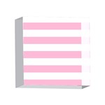 Horizontal Stripes - White and Cotton Candy Pink 4 x 4  Acrylic Photo Block