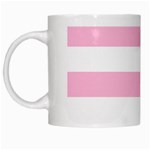 Horizontal Stripes - White and Cotton Candy Pink White Mug