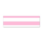 Horizontal Stripes - White and Cotton Candy Pink Sticker (Bumper)