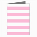 Horizontal Stripes - White and Cotton Candy Pink Greeting Cards (Pkg of 8)