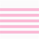 Horizontal Stripes - White and Cotton Candy Pink 5  x 7  Photo Cards