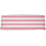 Horizontal Stripes - White and Pastel Pink Body Pillow Case (Dakimakura) (One Side)