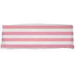 Horizontal Stripes - White and Pastel Pink Body Pillow Case Dakimakura (Two Sides)