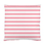 Horizontal Stripes - White and Pastel Pink Standard Cushion Case (One Side)