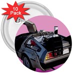 Delorean 3  Button (10 pack)