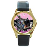 Delorean Round Gold Metal Watch