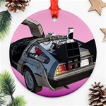 Delorean Round Ornament (Two Sides)