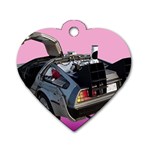 Delorean Dog Tag Heart (One Side)