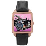 Delorean Rose Gold Leather Watch 