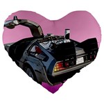 Delorean Large 19  Premium Flano Heart Shape Cushion