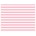 Horizontal Stripes - White and Cherry Blossom Pink Double Sided Flano Blanket (Medium)