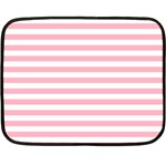 Horizontal Stripes - White and Cherry Blossom Pink Fleece Blanket (Mini)