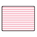 Horizontal Stripes - White and Cherry Blossom Pink Double Sided Fleece Blanket (Small) (Two Sides)