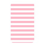 Horizontal Stripes - White and Cherry Blossom Pink Memory Card Reader (Rectangular)