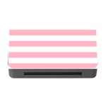 Horizontal Stripes - White and Cherry Blossom Pink Memory Card Reader with CF