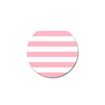 Horizontal Stripes - White and Cherry Blossom Pink Golf Ball Marker (4 pack)