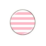 Horizontal Stripes - White and Cherry Blossom Pink Hat Clip Ball Marker