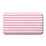 Horizontal Stripes - White and Cherry Blossom Pink Medium Bar Mat