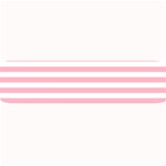 Horizontal Stripes - White and Cherry Blossom Pink Medium Bar Mat