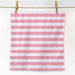 Horizontal Stripes - White and Cherry Blossom Pink Face Towel