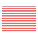 Horizontal Stripes - White and Pastel Red Double Sided Flano Blanket (Mini)