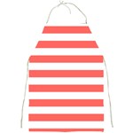 Horizontal Stripes - White and Pastel Red Full Print Apron