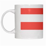 Horizontal Stripes - White and Pastel Red White Mug