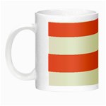 Horizontal Stripes - White and Pastel Red Night Luminous Mug