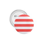 Horizontal Stripes - White and Pastel Red 1.75  Button