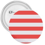 Horizontal Stripes - White and Pastel Red 3  Button