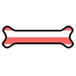 Horizontal Stripes - White and Pastel Red Magnet (Dog Bone)