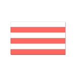 Horizontal Stripes - White and Pastel Red Sticker Rectangular (10 pack)