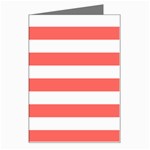 Horizontal Stripes - White and Pastel Red Greeting Card