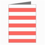 Horizontal Stripes - White and Pastel Red Greeting Cards (Pkg of 8)