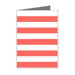 Horizontal Stripes - White and Pastel Red Mini Greeting Card