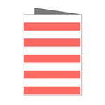 Horizontal Stripes - White and Pastel Red Mini Greeting Cards (Pkg of 8)