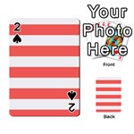 Horizontal Stripes - White and Pastel Red Playing Cards 54 Designs